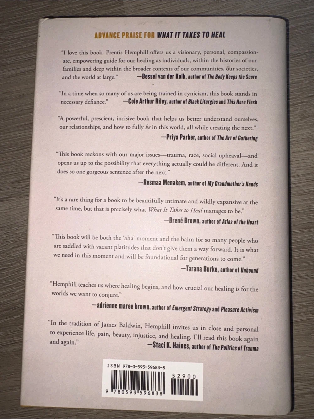 What It Takes to Heal by Prentis Hemphill — White & Yellow Hardcover